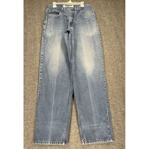 Vintage Y2K Anchor Blue Baggy Jeans Mens 34x34 Blue Loose Fit Grunge Denim skate